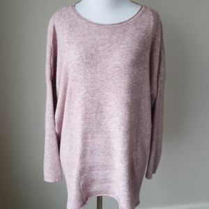 STYLE & CO Pink & Gray Marled Ribbed Sweater